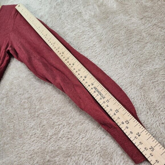 Massimo Dutti Cotton Silk Cashmere Sweater V-Neck Red Long Sleeve Knit Men's M - Picture 5 of 10